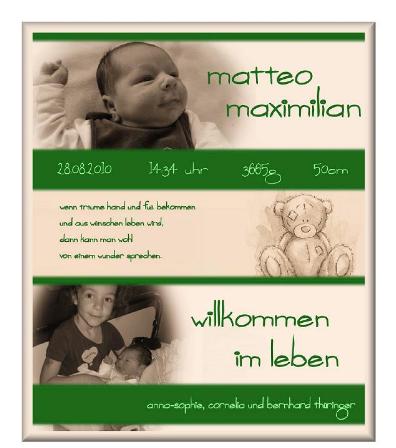 GeburtsanzeigeMatteoMaximilian